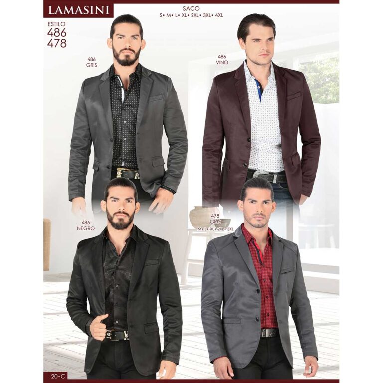 Saco Vaquero Lamasini 486, Gris, Vino, Negro, 478, Gris - VaqueroModa.com